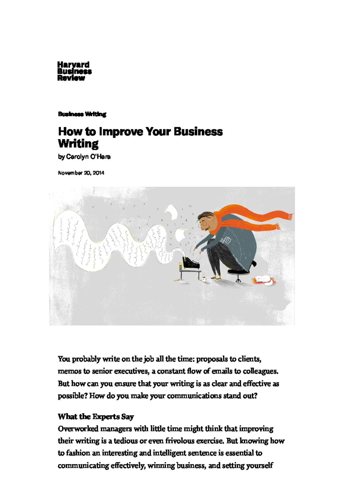 How To Improve Your Business Writing - Recommended Readings - Business ...