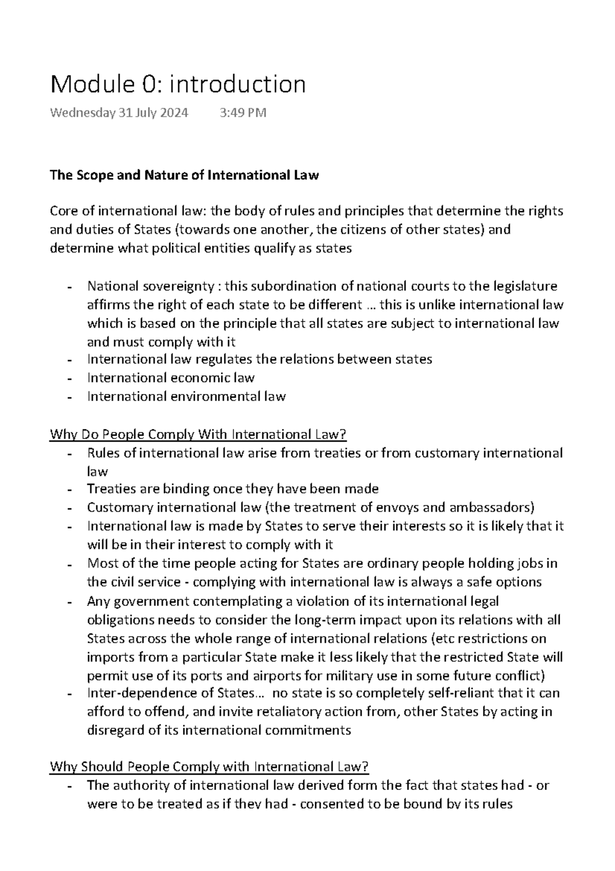 Module 0 introduction - The Scope and Nature of International Law Core ...