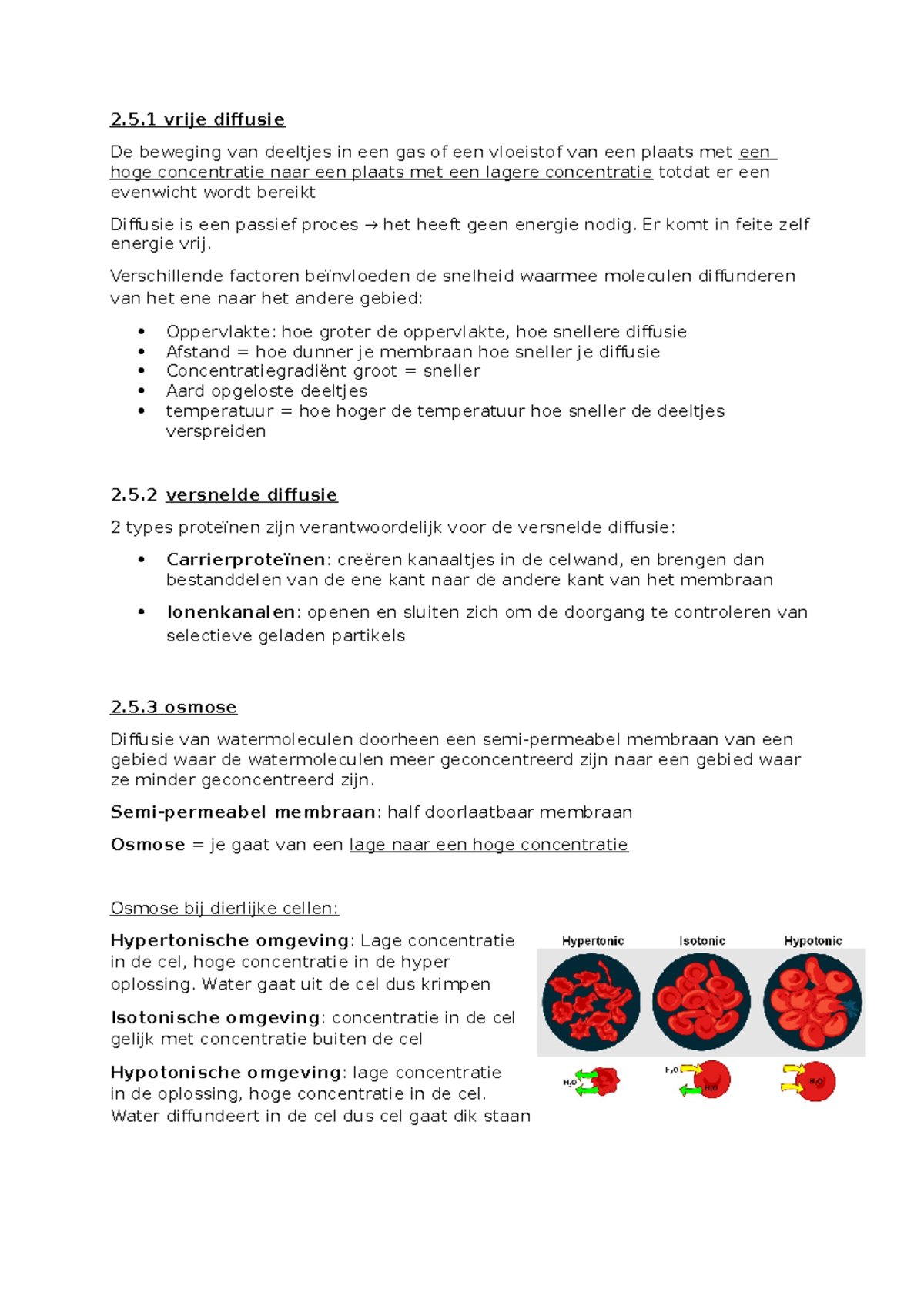 Diffusie en osmose - 2.5 vrije diffusie De beweging van deeltjes in een ...