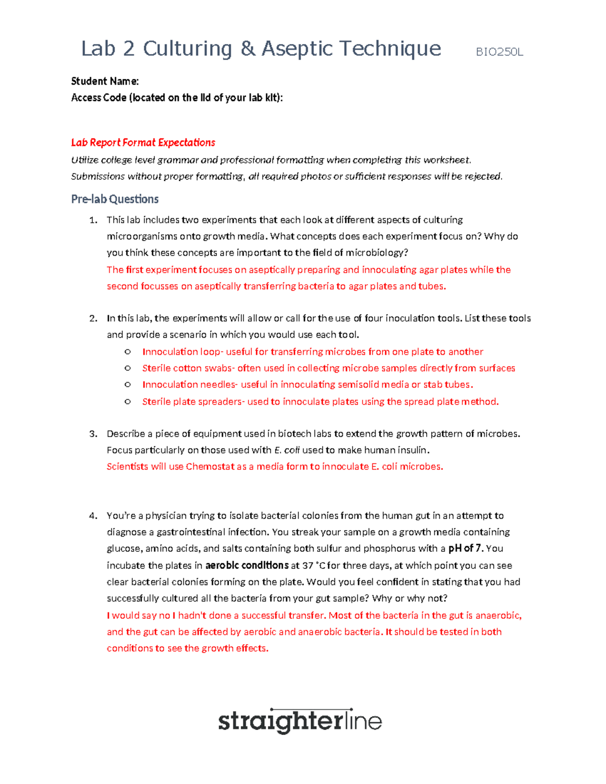 Microbio Worksheet 2 - Student Name: Access Code (located on the lid of ...