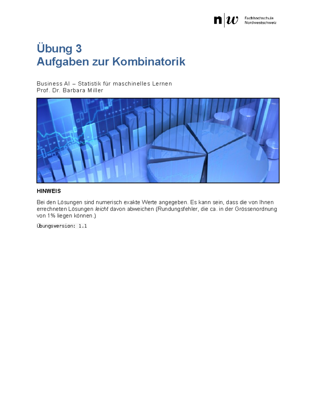 3 Kombinatorik V1.1 - Aufgaben - Übung 3 Aufgaben Zur Kombinatorik ...