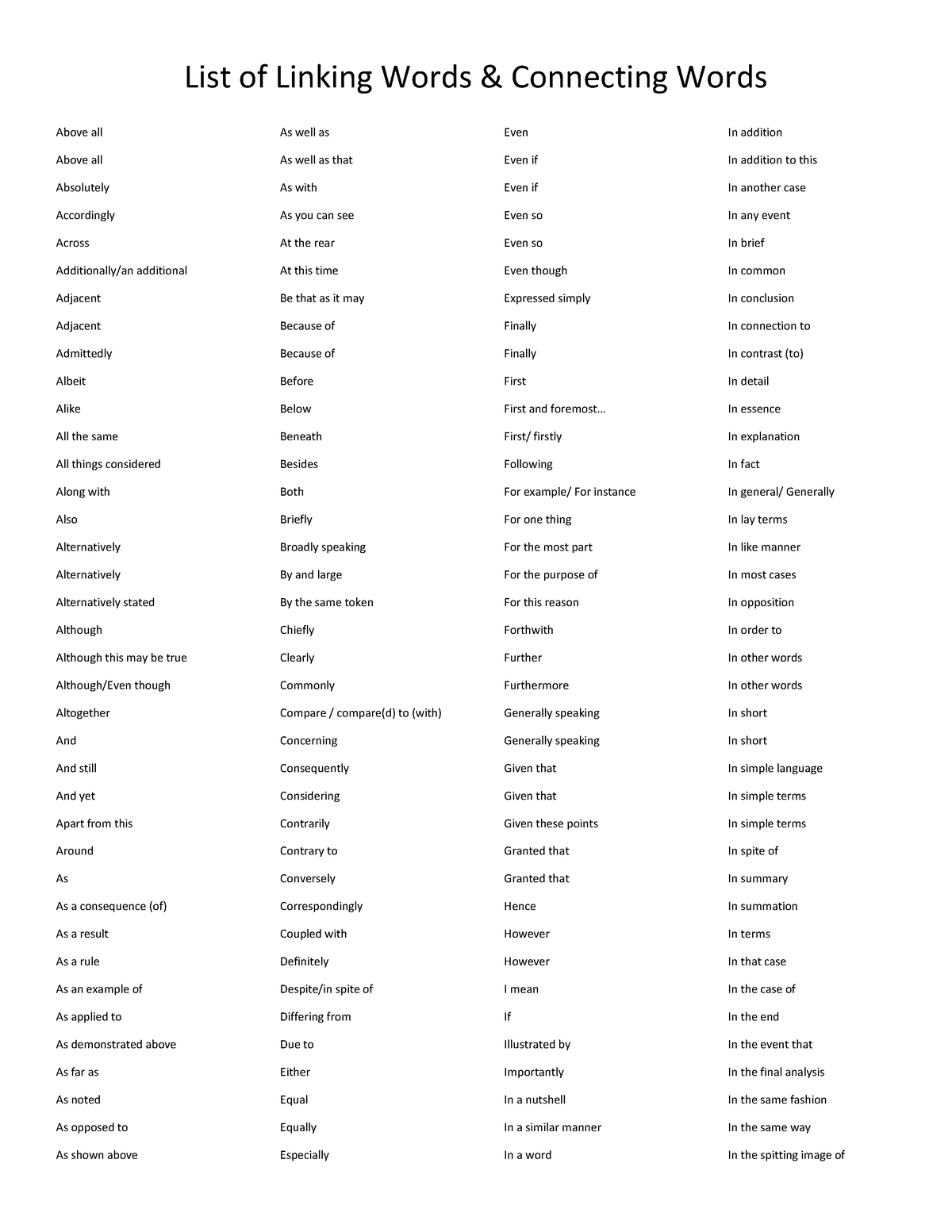 list-of-linking-words-connecting-words-list-of-linking-words