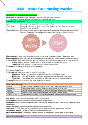 NURS1008 Acute Care Nursing Practice - USyd - StuDocu