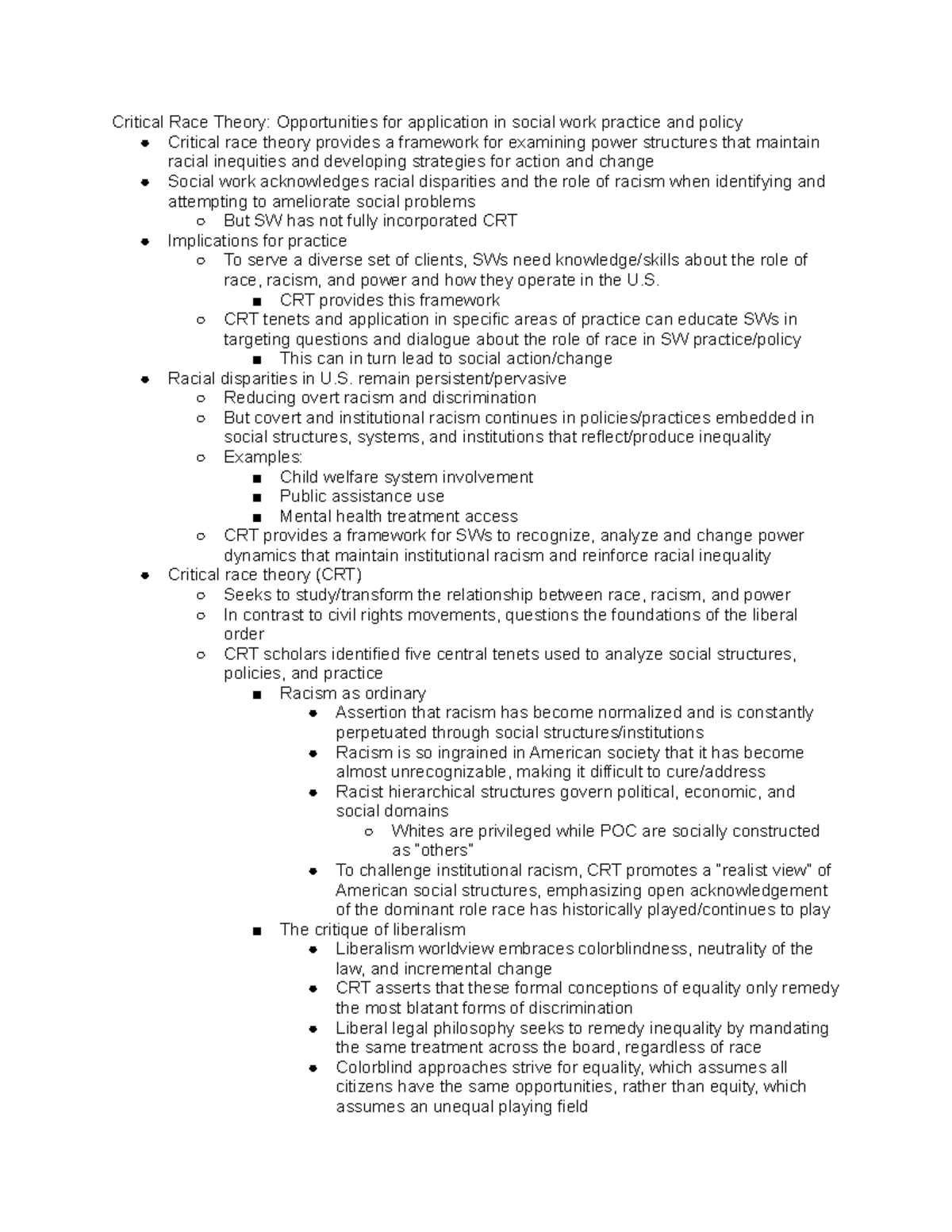 Critical Race Theory Opportunities for application in social work ...