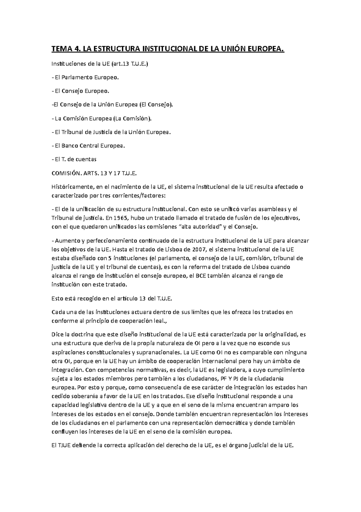 TEMA 4 - aaa - TEMA 4. LA ESTRUCTURA INSTITUCIONAL DE LA UNIÓN EUROPEA ...