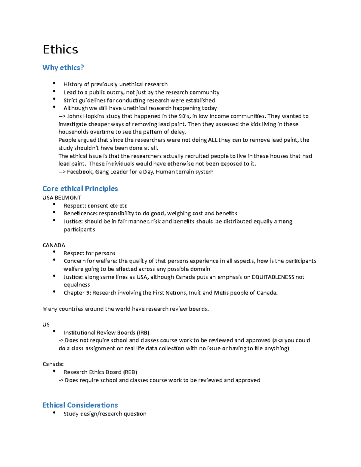 Ethics - Ethics Why ethics? History of previously unethical research ...