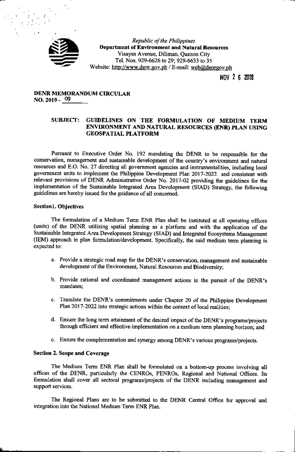 Guidelines ON THE Formulation OF Medium TERM Environment AND Natural ...