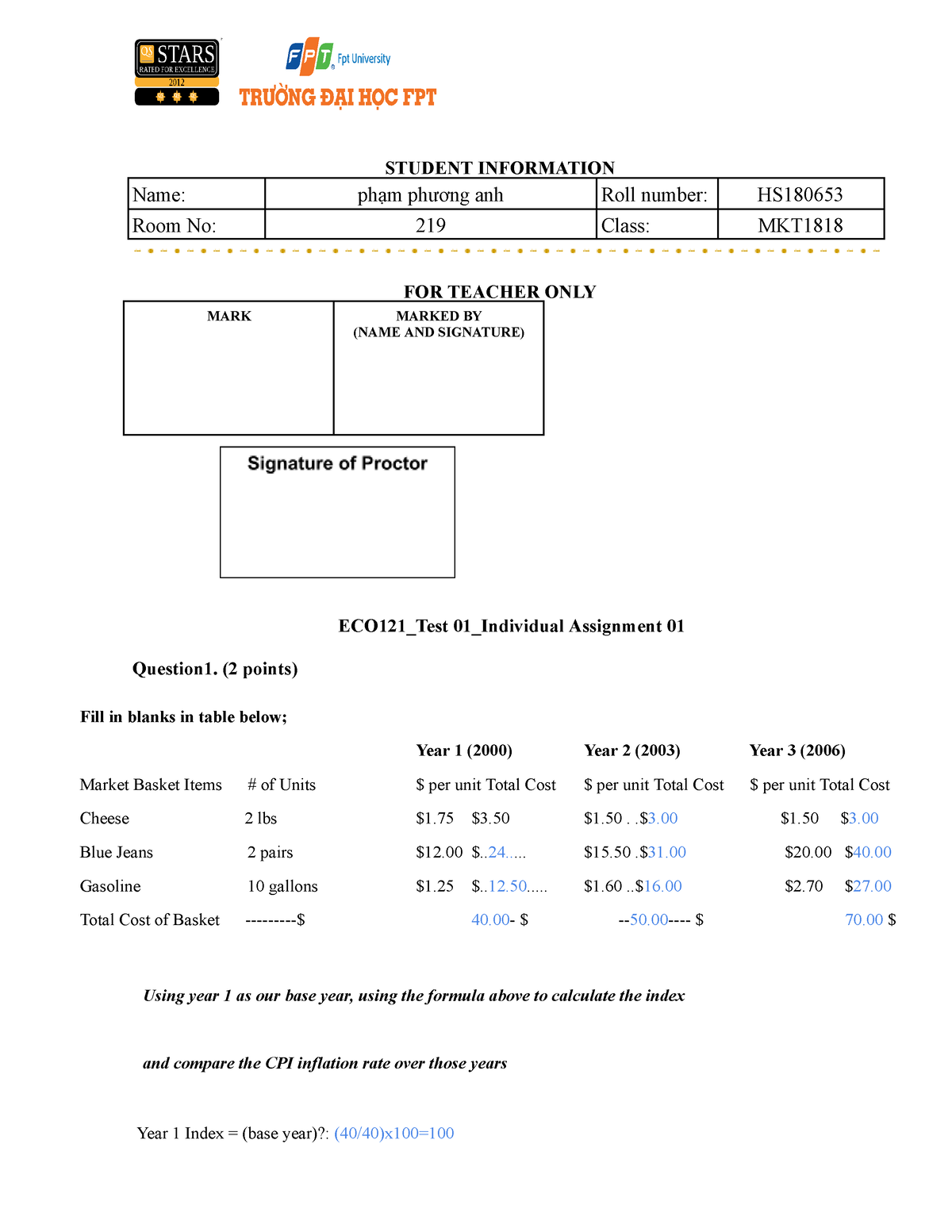 Phạm Phương Anh - STUDENT INFORMATION Name: Phạm Phương Anh Roll Number ...