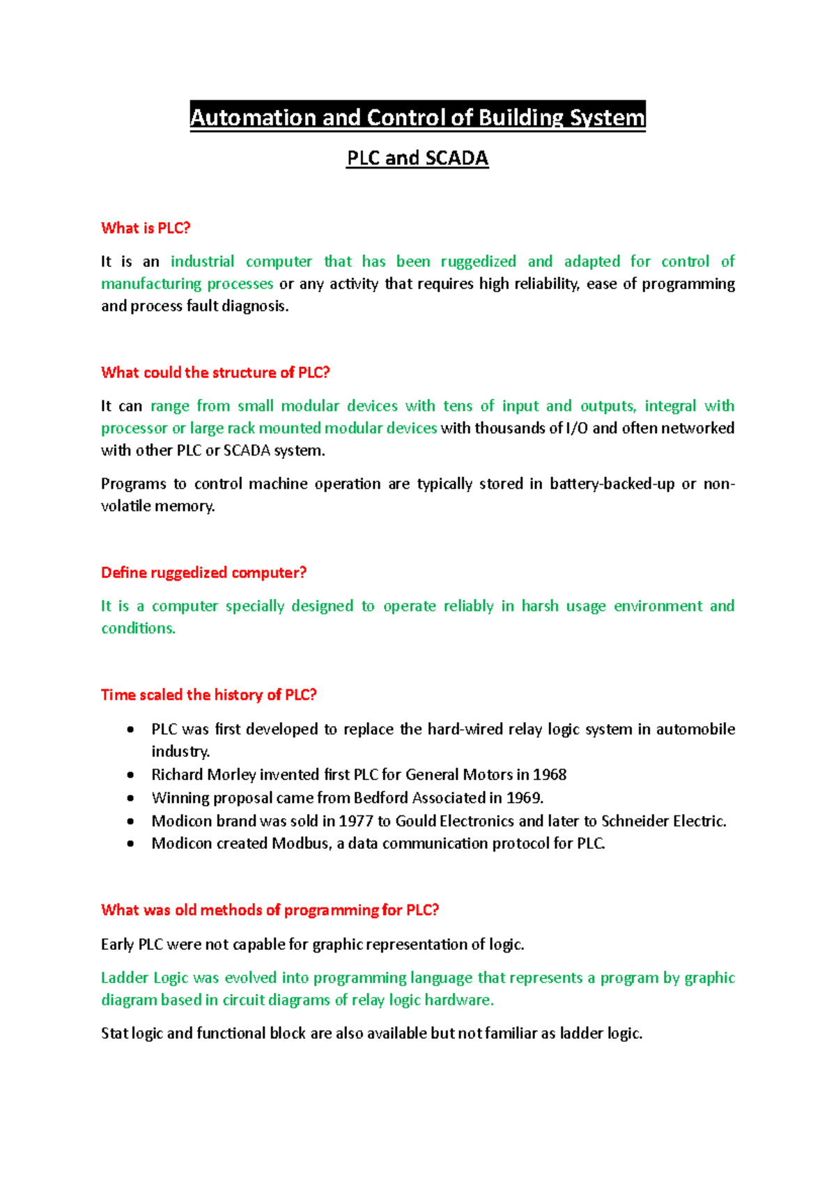 ARE-555 Part II 4 PLC- Scada (Notes) - Automation and Control of ...