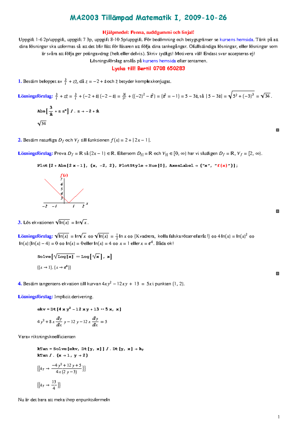 Tillampad Matematik Studocu