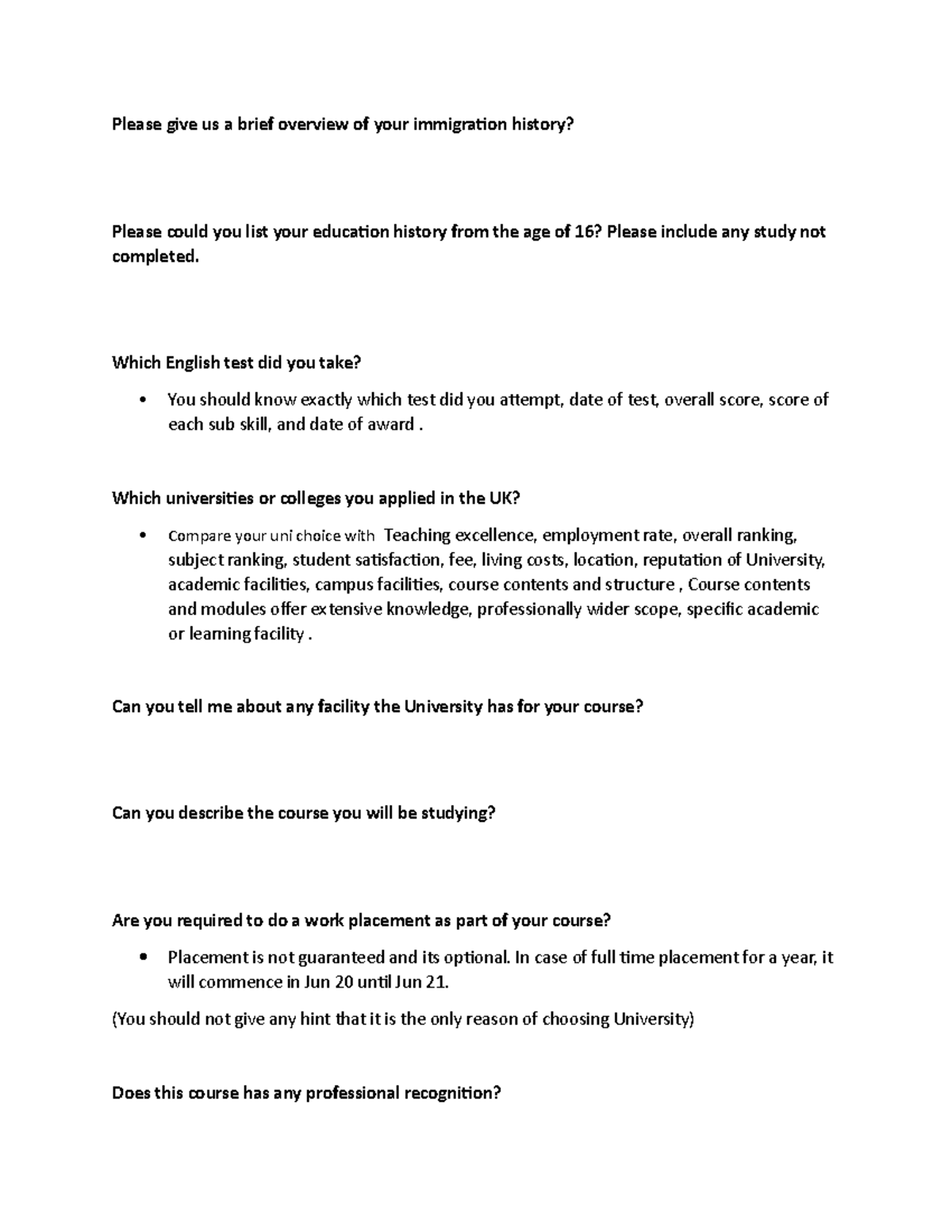 Interview Question Please give us a brief overview of your