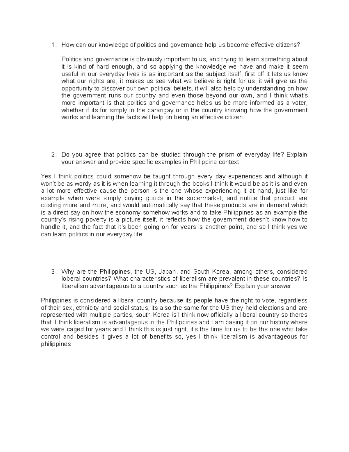 Politics and governance - Do you agree that politics can be studied ...