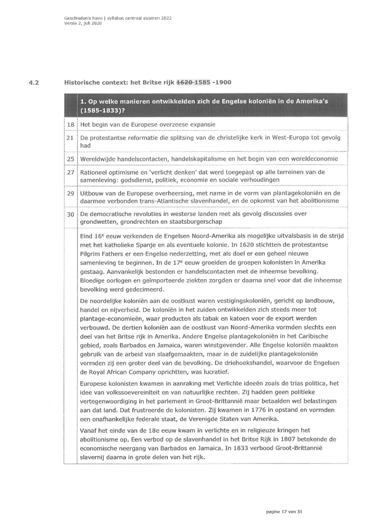 Samenvatting historische context Het Britse rijk GeschiedenishavoIsyllabuscentraalexamen 2022