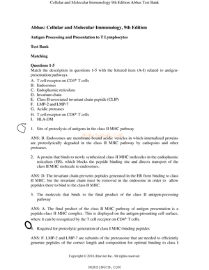 Tb Chapter 5 - Immunology Test Bank - NURSINGTB Copyright © 2018 ...