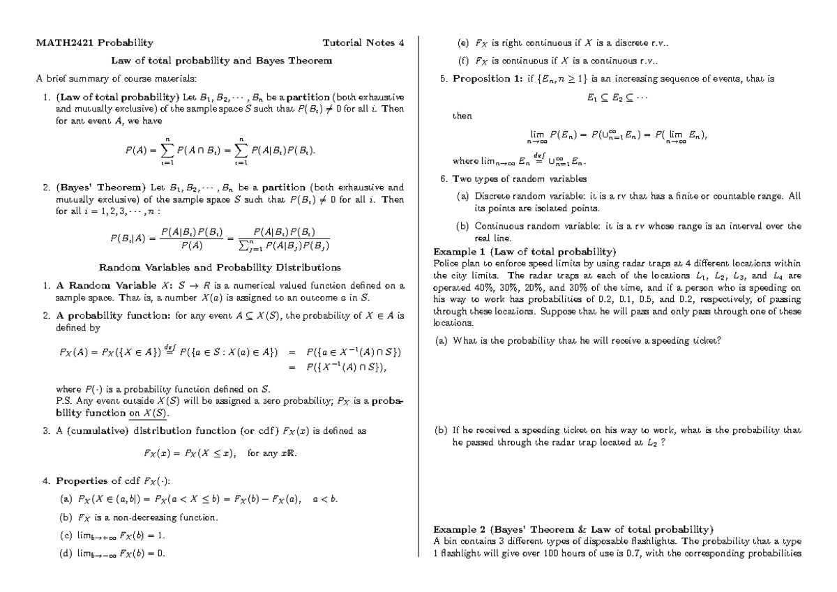 2421 Week4 Bayes Studocu