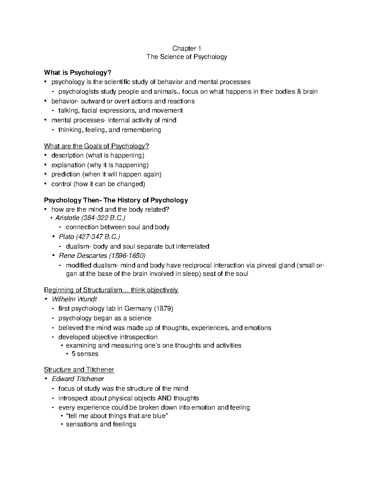 Chapter 1- The Science Of Psychology - Chapter 1 The Science Of ...