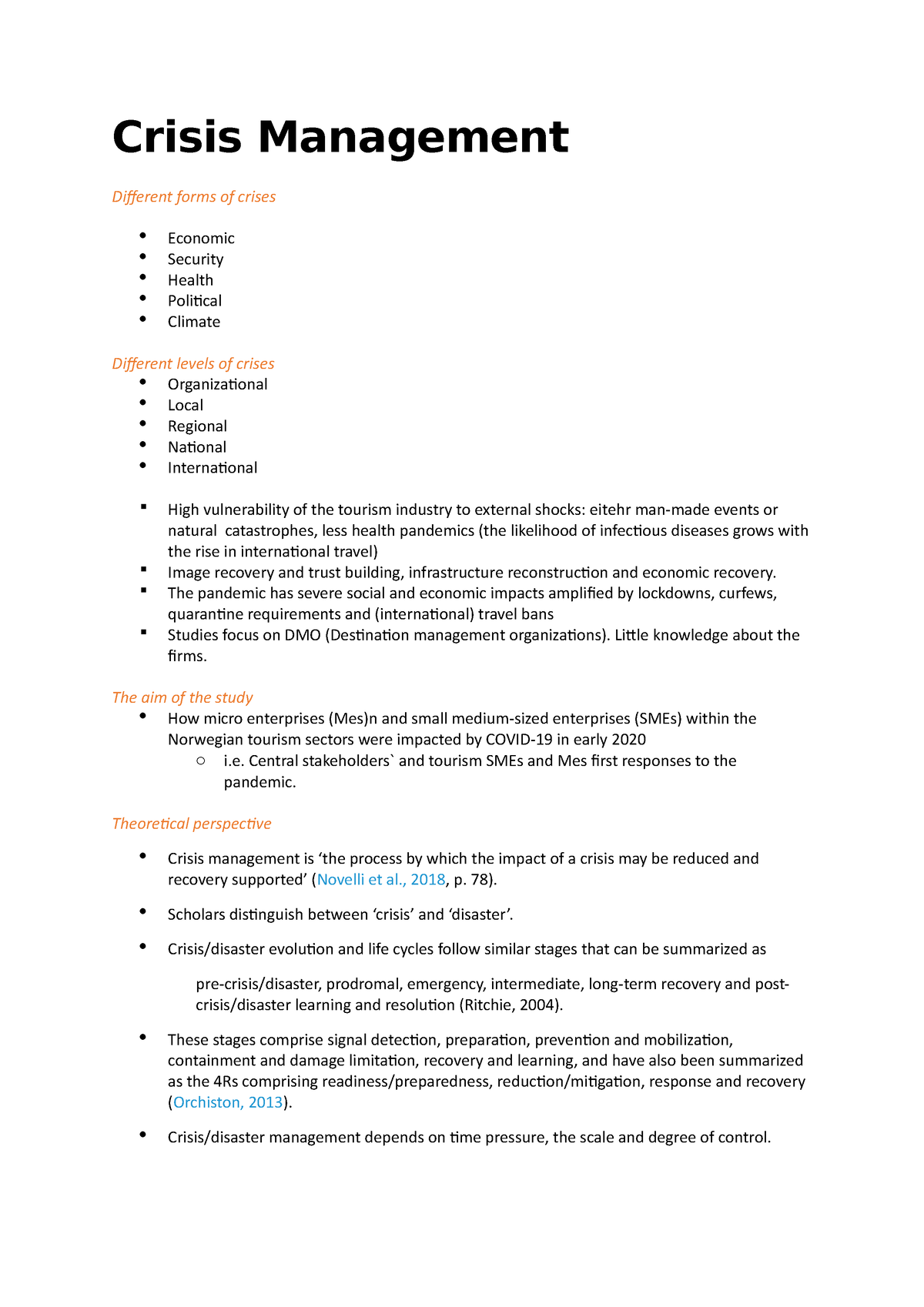 thesis on crisis management