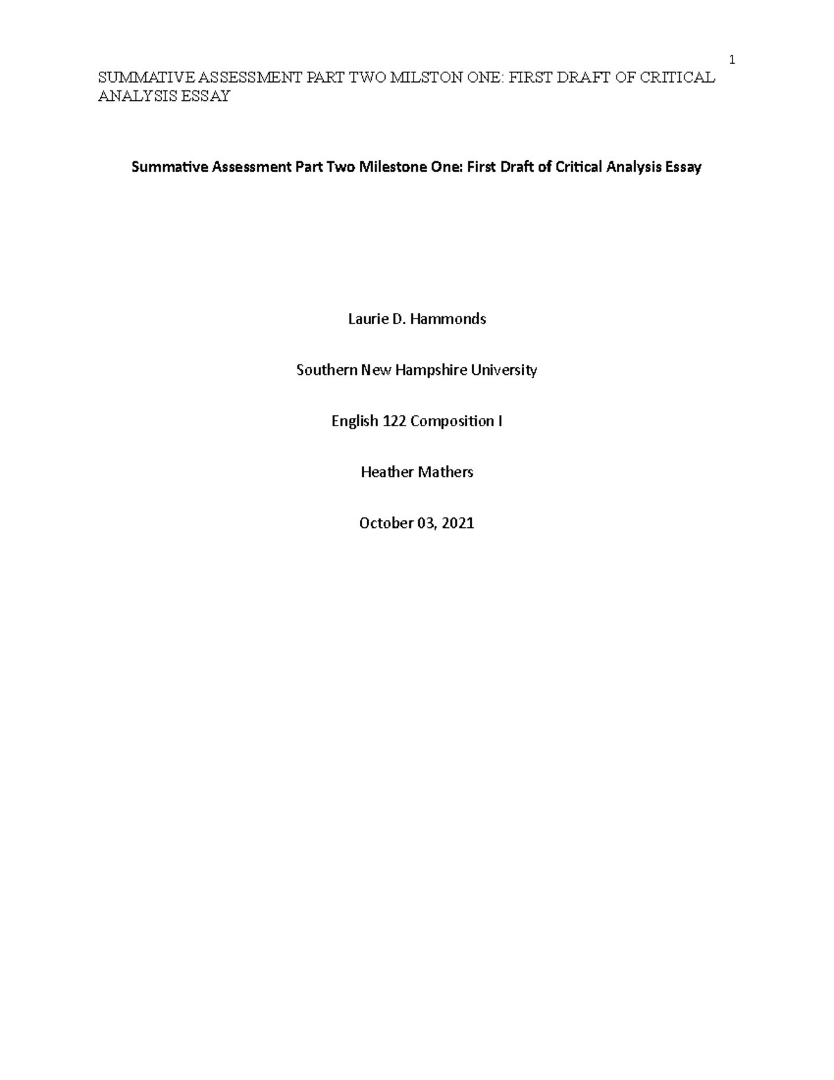 English Composition one 122 54 assignment ENG122 SNHU Studocu