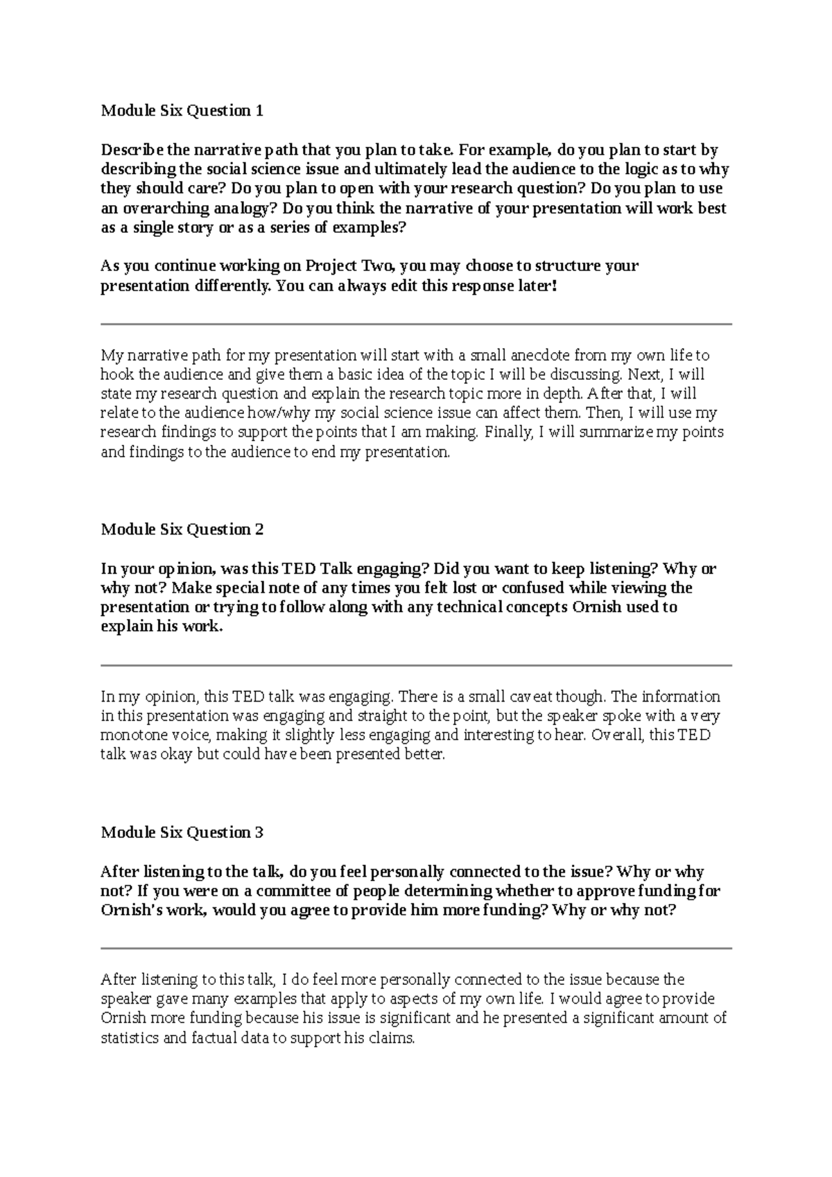 Jake Stiver SCS 200 Applied Social Sciences module 6 short answers ...