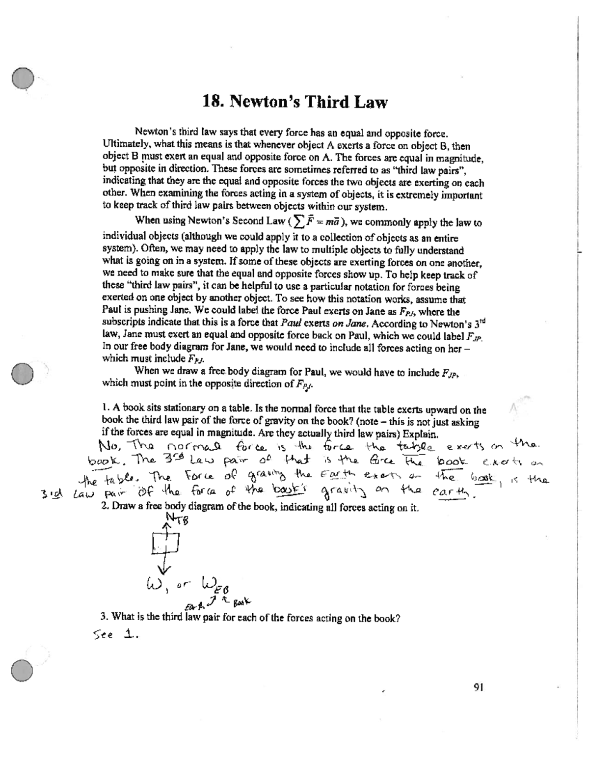 Newton's Third Law - PHYS 101 - Studocu