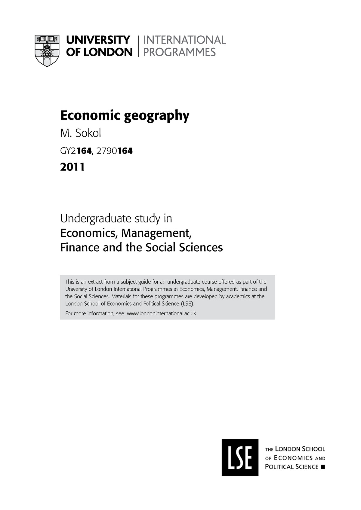 Gy2164 Economic Geography Study Guide - Economic Geography M. Sokol GY2 ...