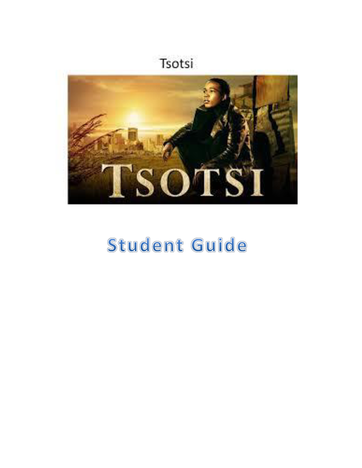 tsotsi essay questions and answers