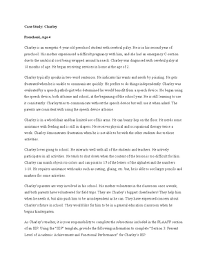 ECS 220 T4 RS Sample Plaafp - Present Level of Academic Achievement and ...