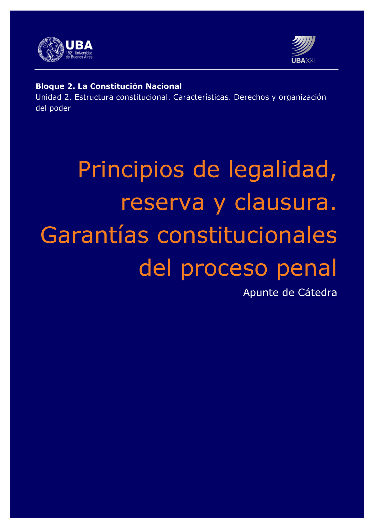 Pdhydc U2 Principios Y Garantías Constitucionales - Bloque 2. La ...