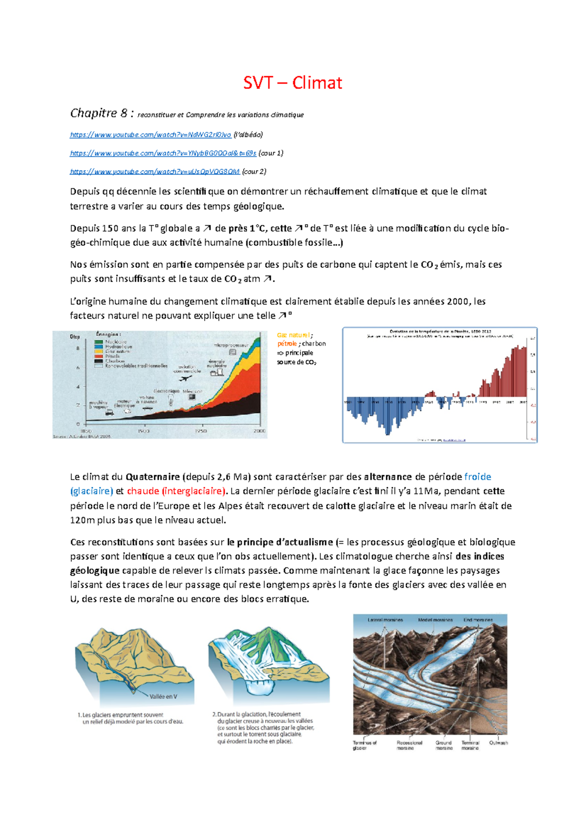 Reconstituer Et Comprendre Les Variations Climatiques Passées Sujet Bac Corrigé SVT - Climat - SVT – Climat Chapitre 8 : reconstituer et Comprendre les
