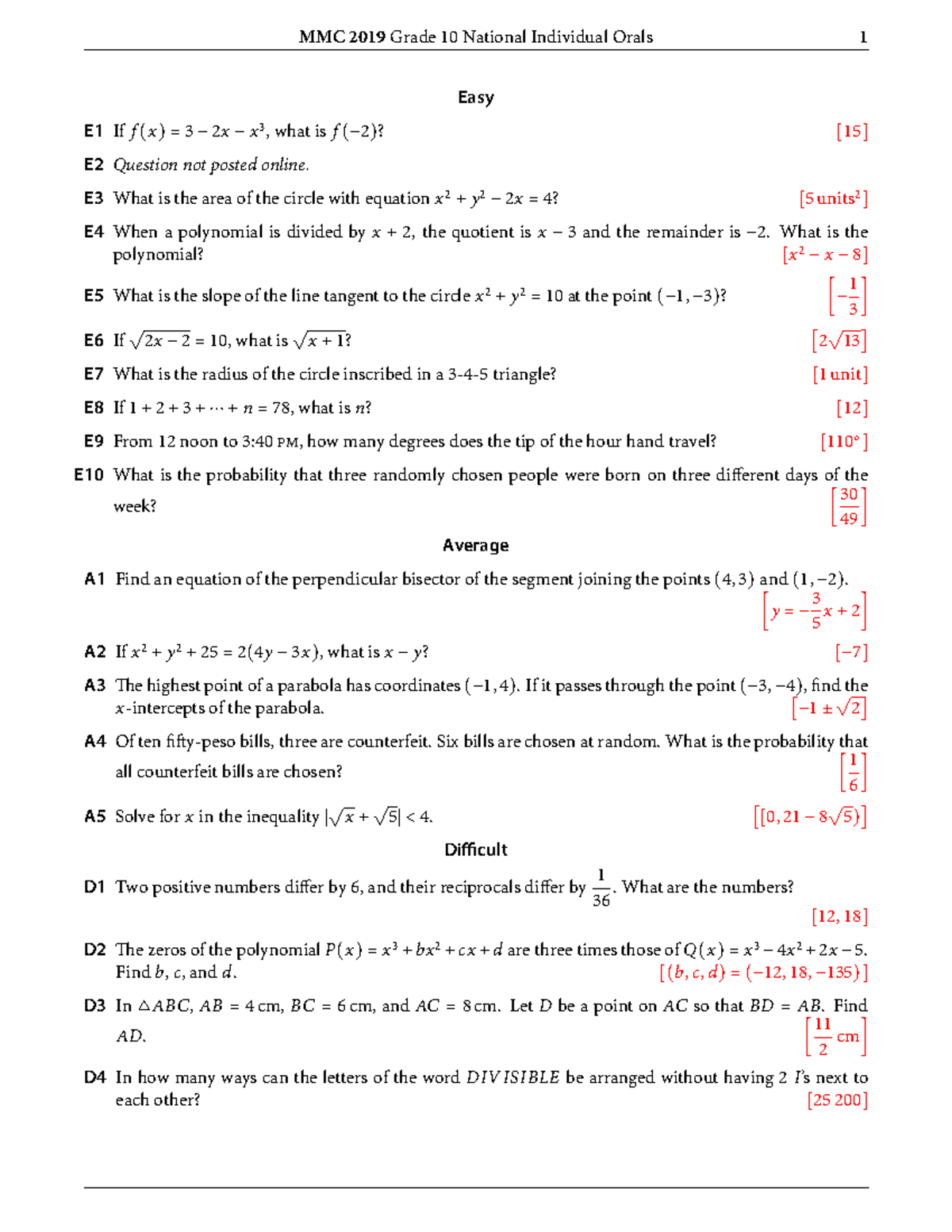 MMC 2019 Gr10 Nat Ind - Practice materials for Metrobank Math Challenge ...