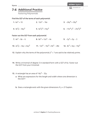 Alg 7-3 Additional Practice - Name Savvasrealize 7-3 Additional ...