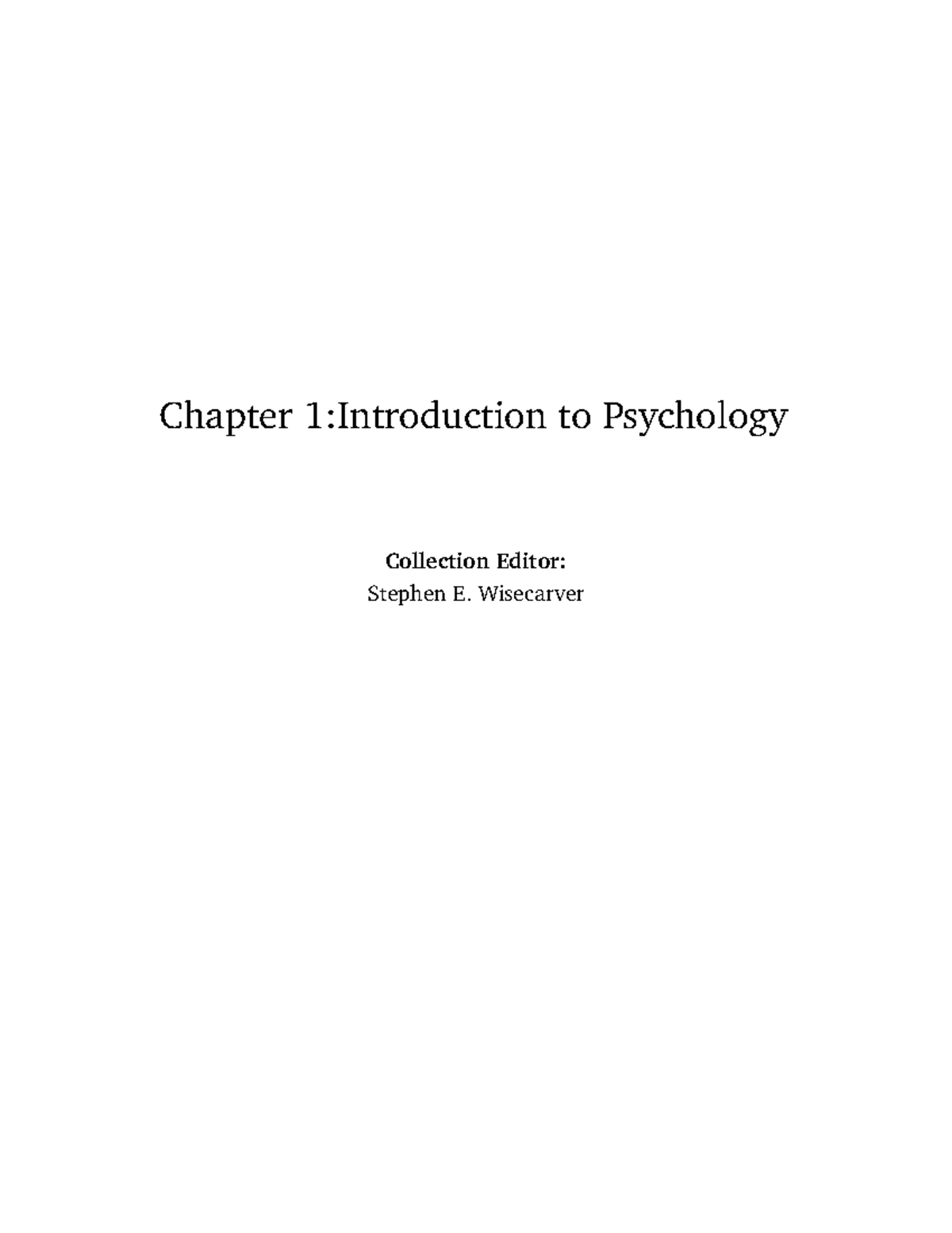 Chapter 1introduction to psychology 1 - Chapter 1:Introduction to ...