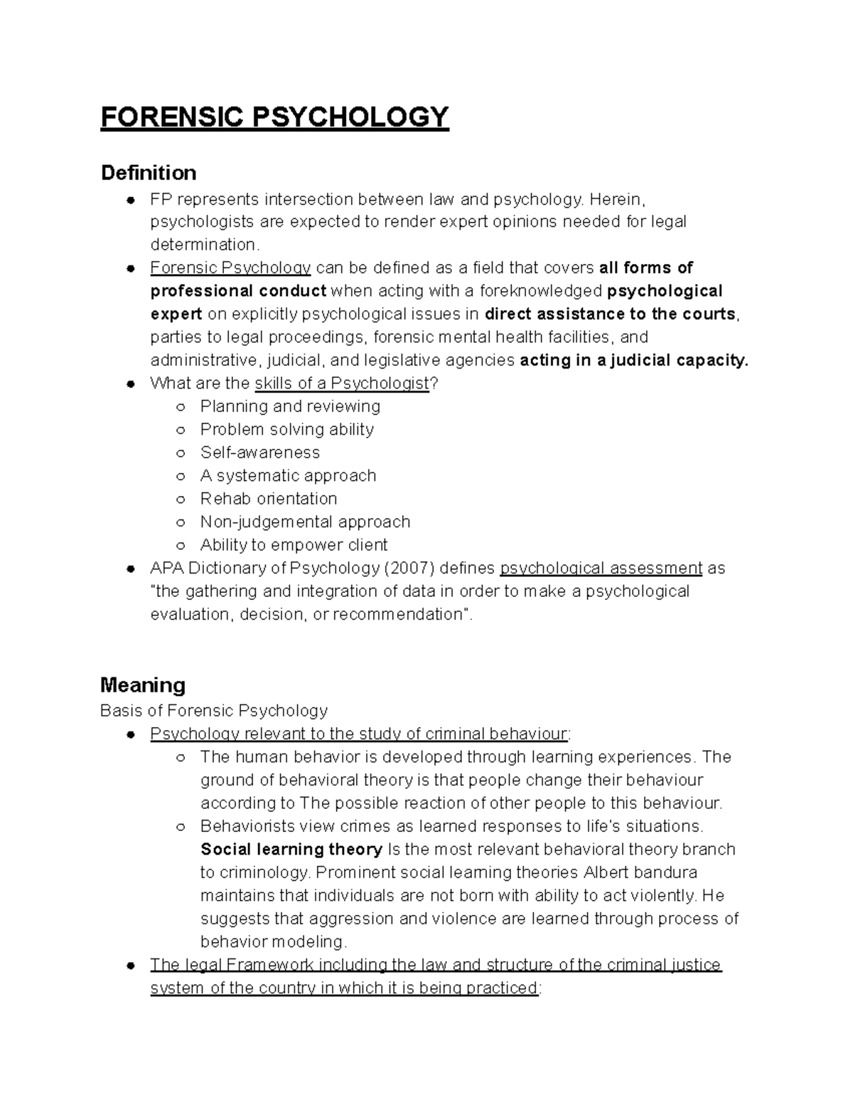 case study related to forensic psychology