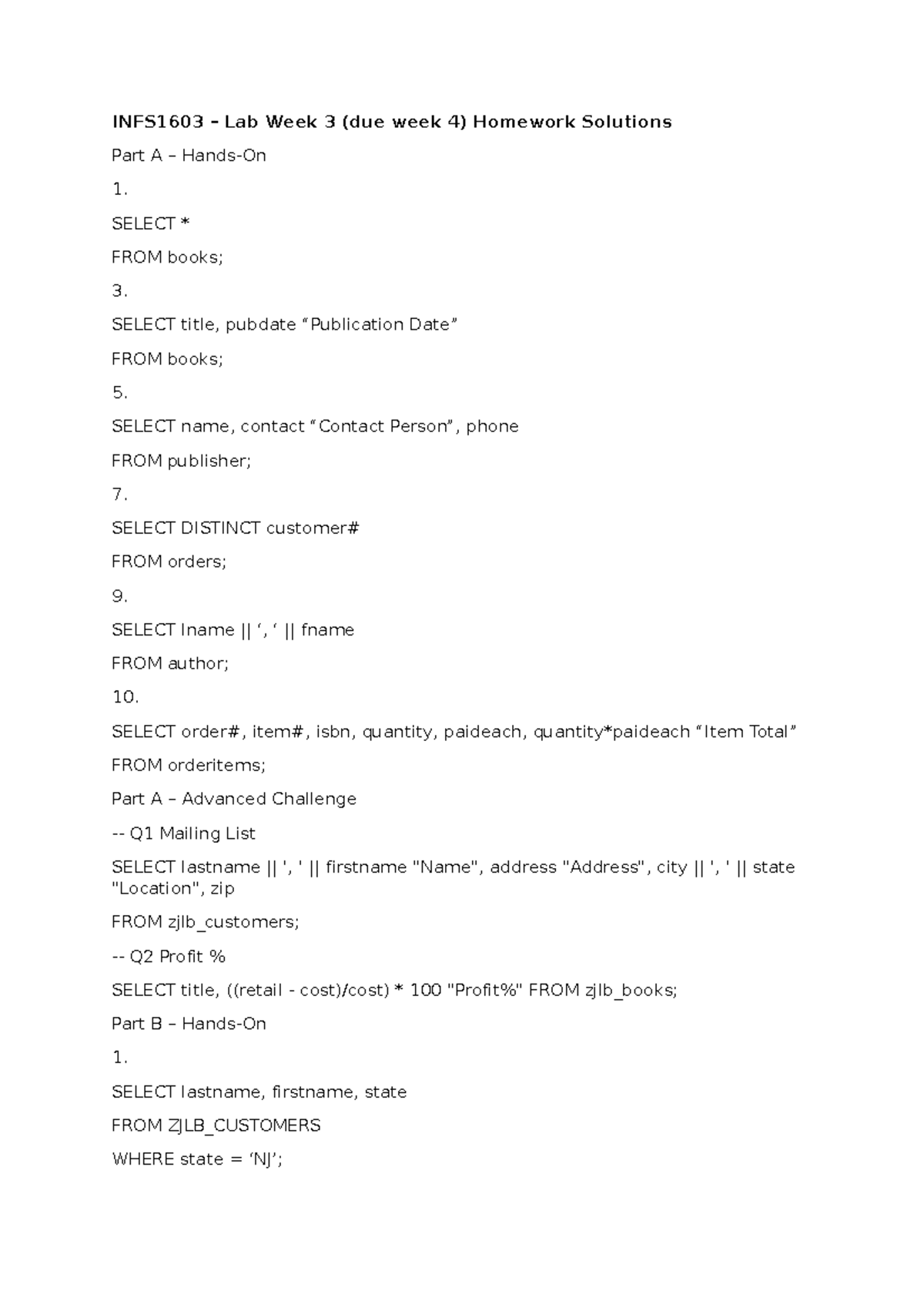 Sql homework questions image