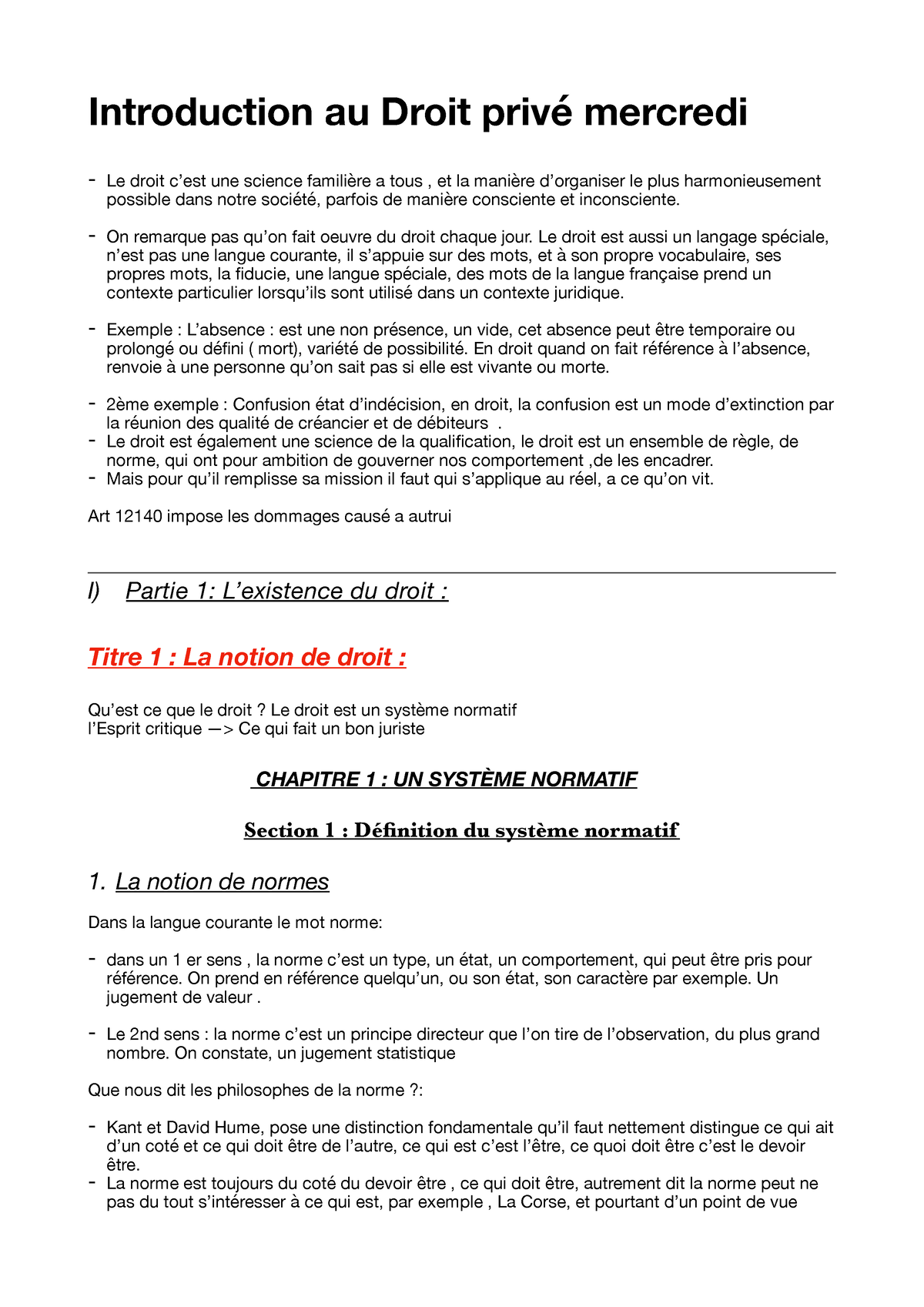 Introduction Au Droit Privé Cours Mercredi 14 Introduction Au Droit Privé Mercredi Le Droit C 