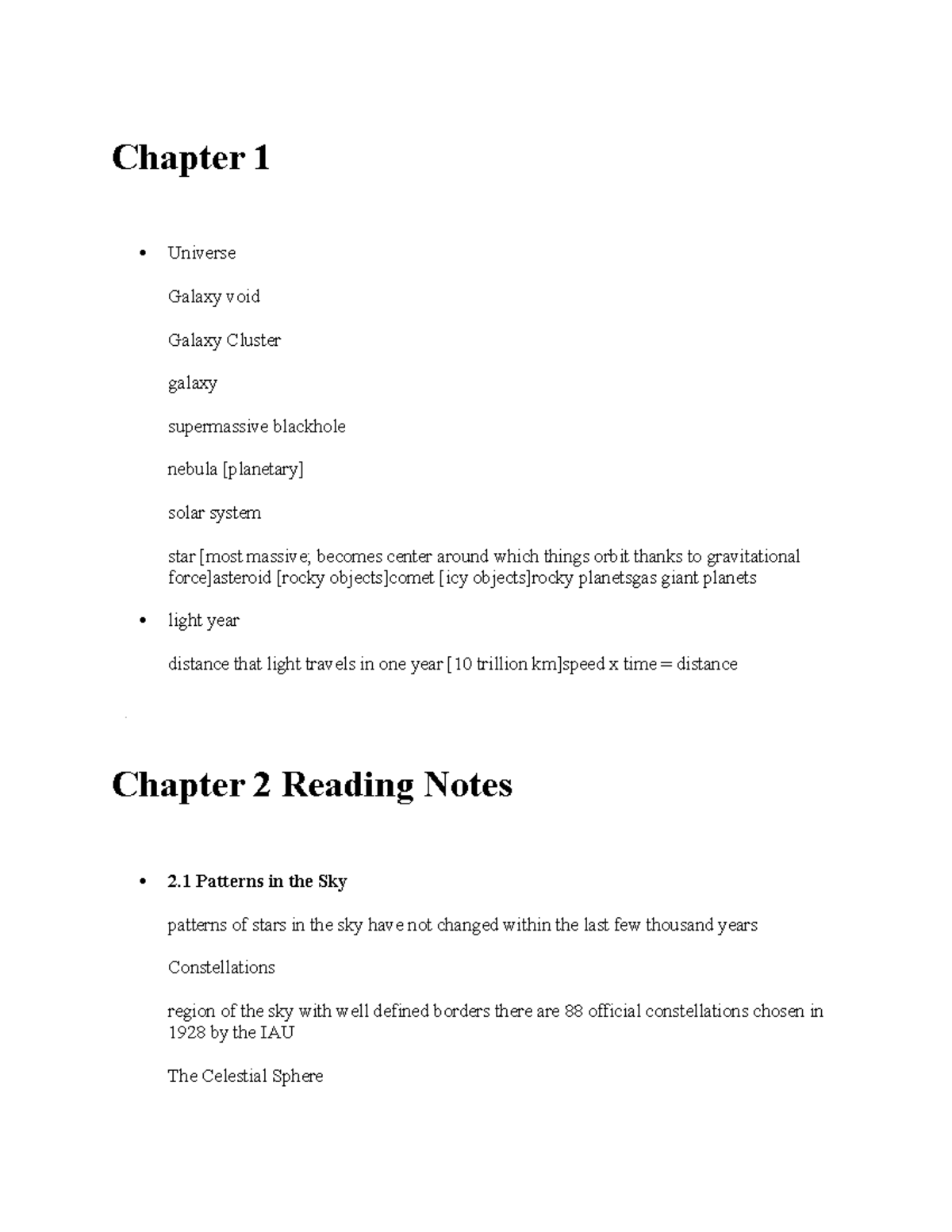 ASTR 1001 Chapter 1 Universe Galaxy void Galaxy Cluster galaxy