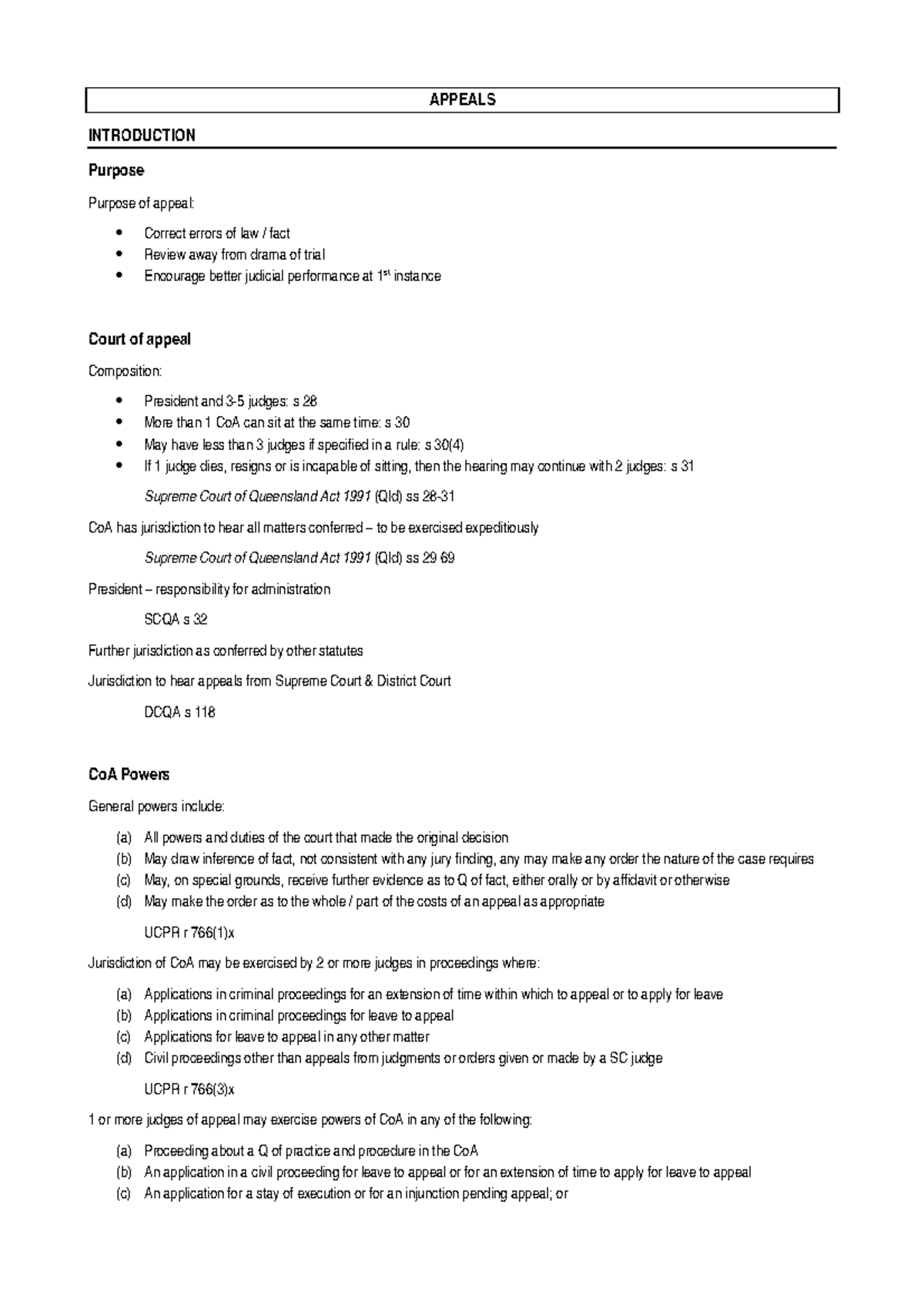 9.0 Appeals - notes - APPEALS INTRODUCTION Purpose Purpose of appeal ...