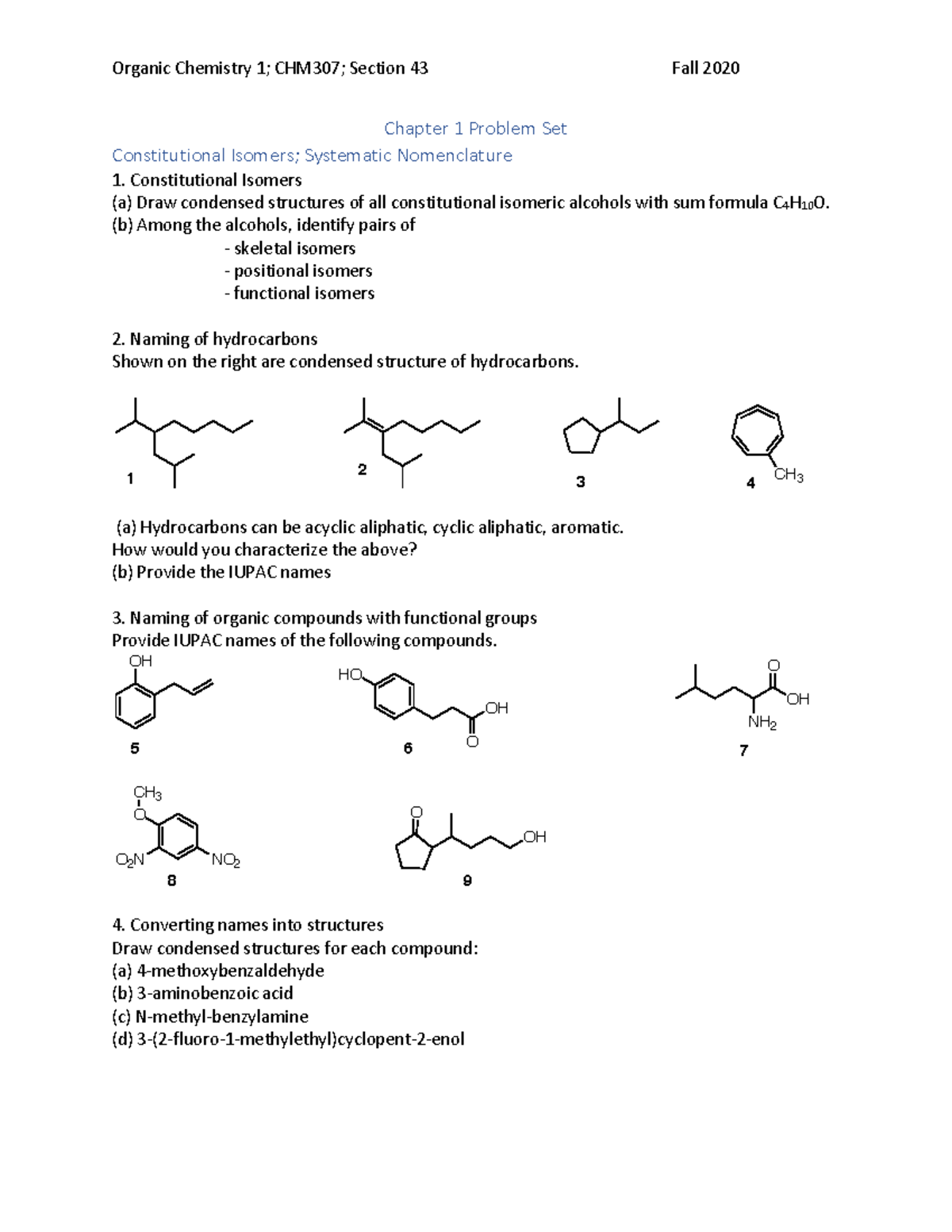 chapter-1-problem-set-organic-chemistry-1-chm307-section-43-fall