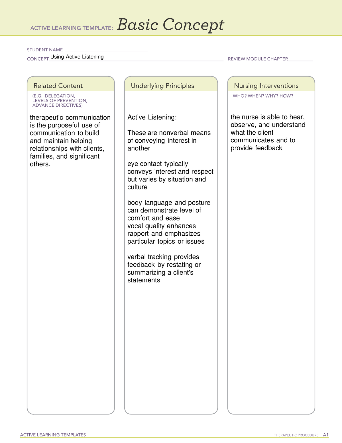 Basic Concept - Active Listening - Active Learning Templates 