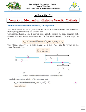 Acceleration diagram - Theory of Machines - Studocu
