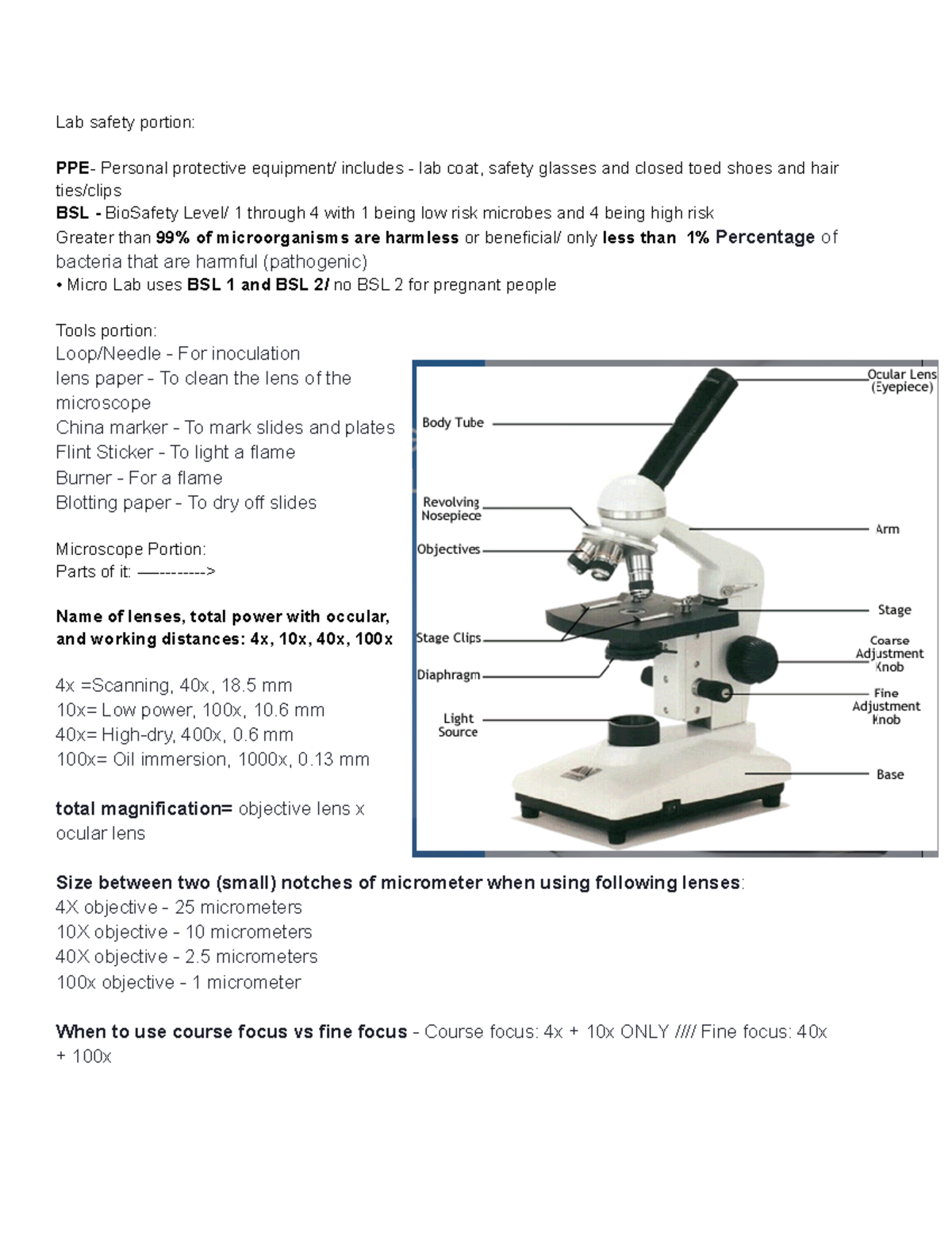 Persoanl study giude answered - Practical 1 - Lab safety portion: PPE ...
