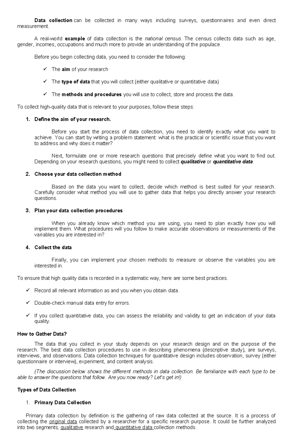 Data collection - A real-world example of data collection is the ...