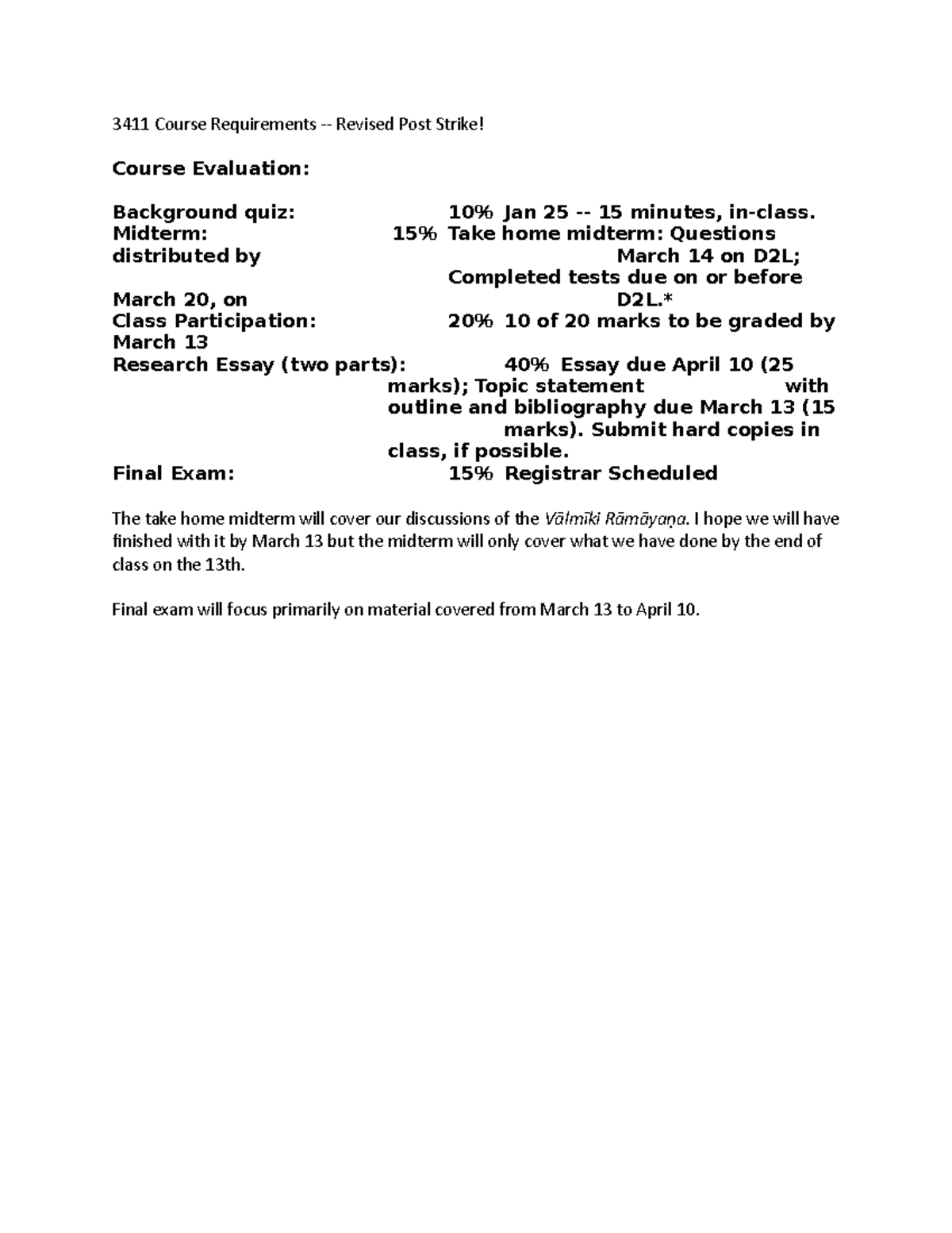 3411 Course Requirements Revised Feb 15 - 3411 Course Requirements ...