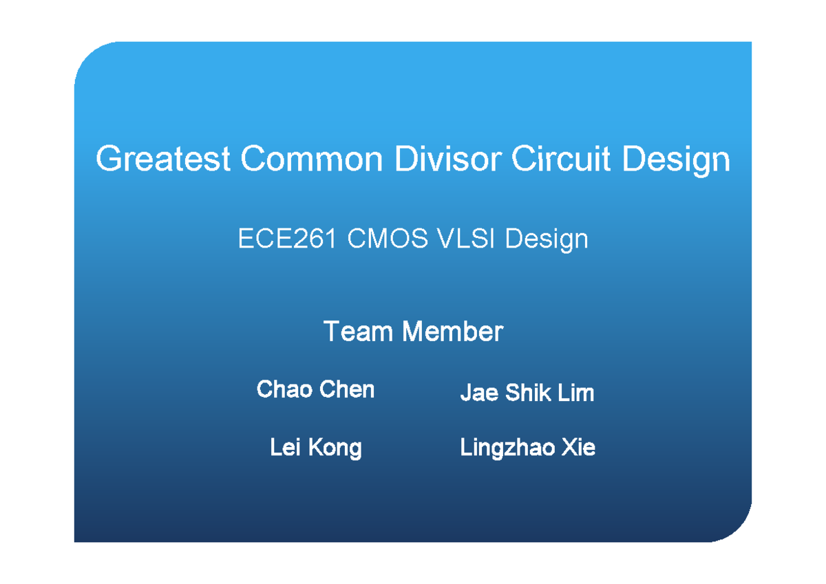 Gcd - Nothing - Greatest Common Divisor Circuit DesignGreatest Common ...