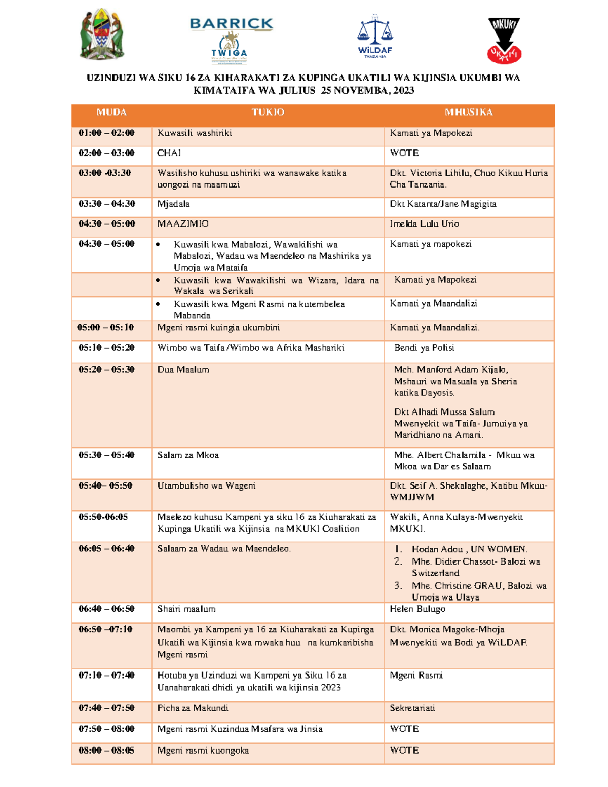 Timetable Kiswahili Ggvhdjsksiwb Eyegduhdhde UZINDUZI WA SIKU 16 