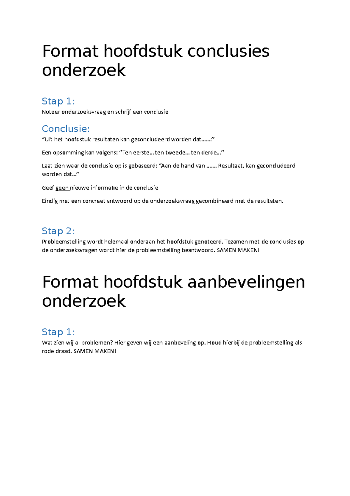 Format Hoofdstuk Conclusies+aanbevelingen - Format Hoofdstuk Conclusies ...