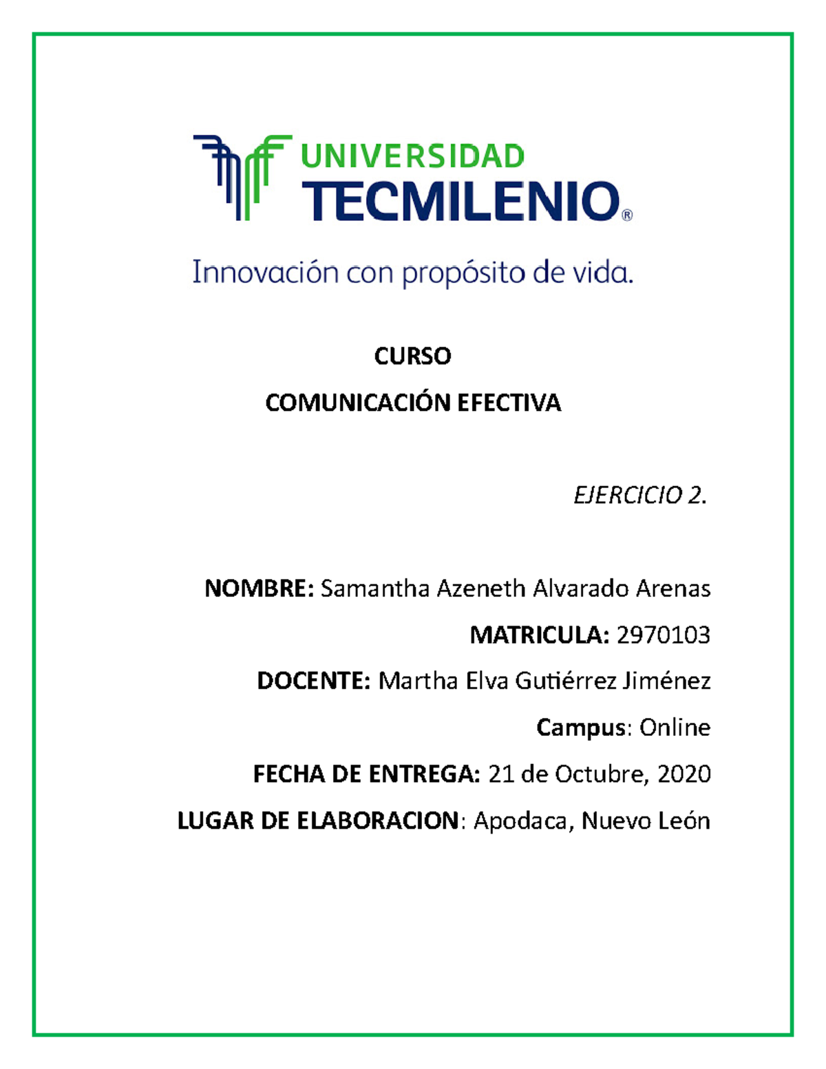 SAAA Ejercicio 2 Comunicacion Efectiva - CURSO COMUNICACIÓN EFECTIVA ...