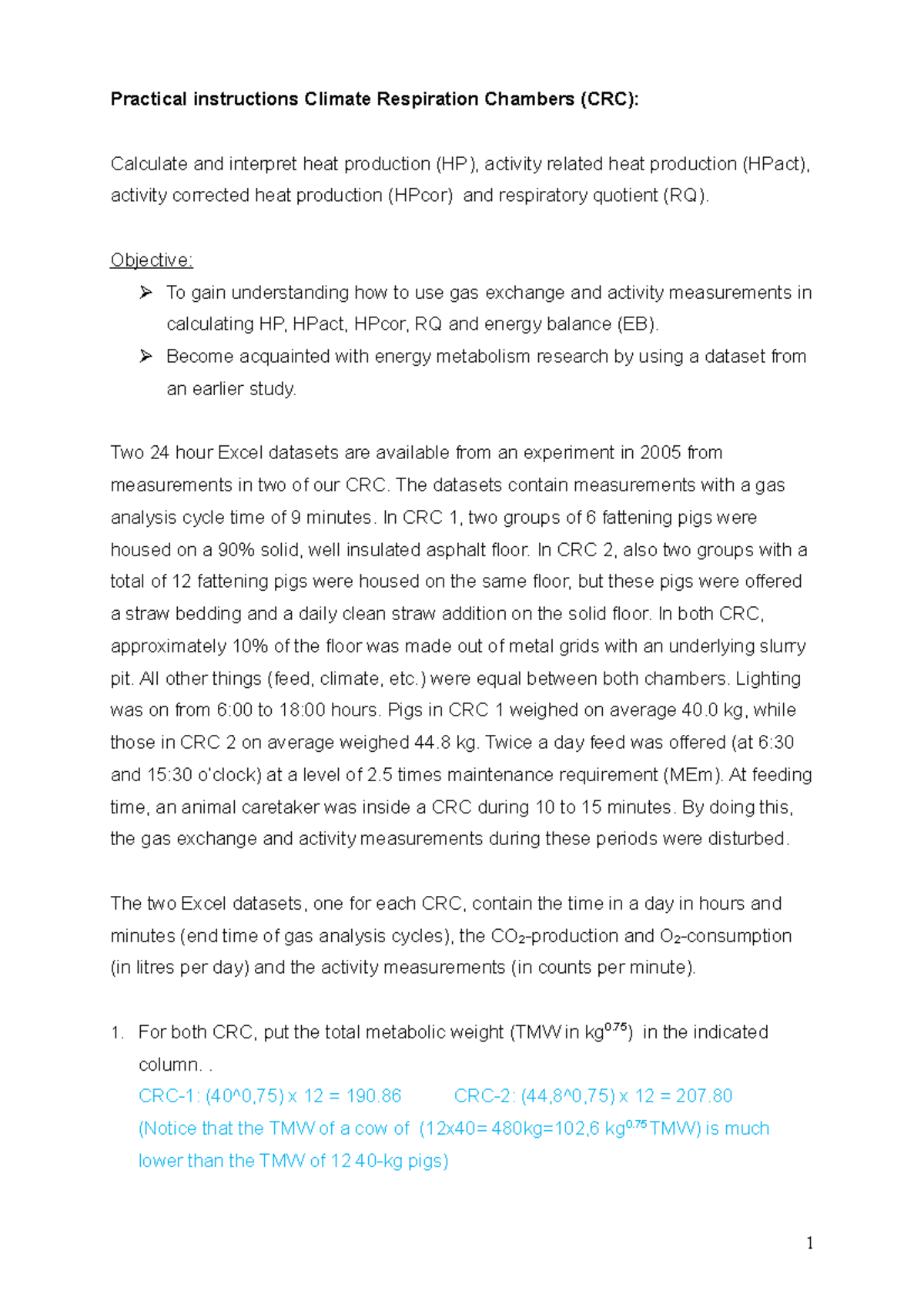 Practical CRC exercises with Answers - Practical instructions Climate ...