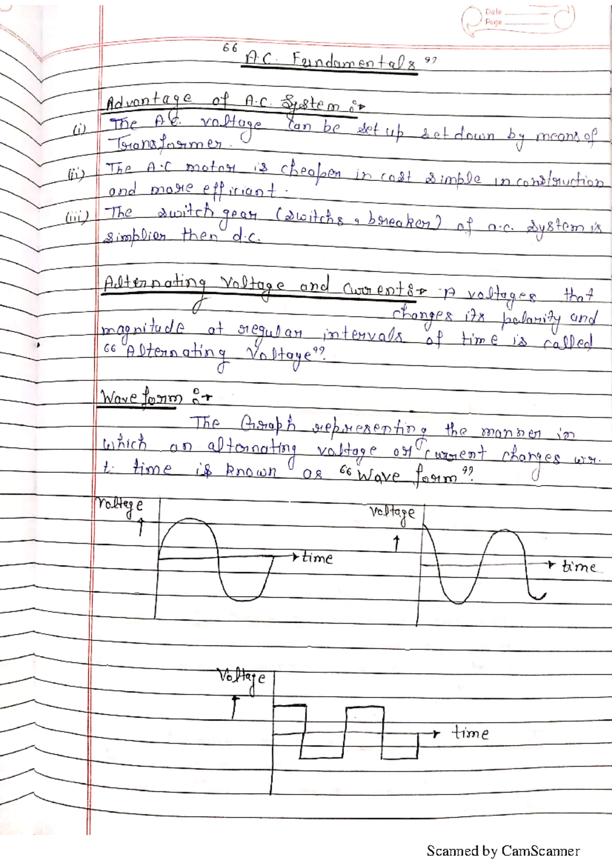 AC Circuit HJ Notes Basic Electrical Engineering Computer science