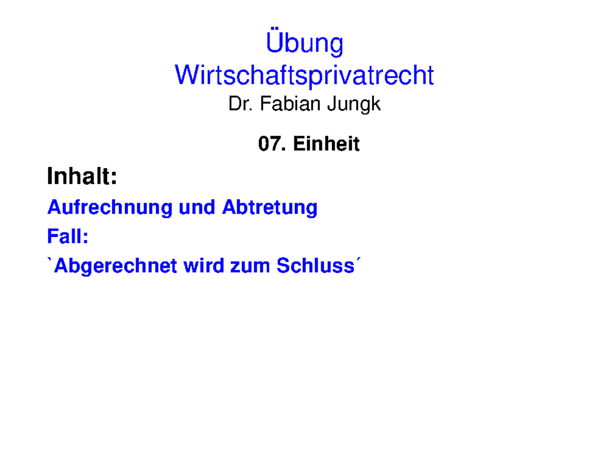 08. Übungseinheit Aufgabe und Lösung wird zum Schluss´ Warning Popup